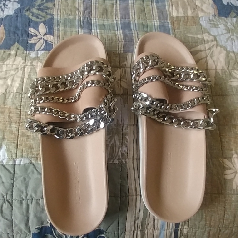 White chain sandals (worn twice)